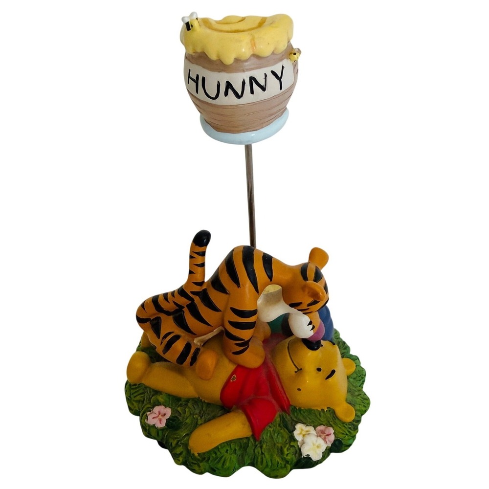 Disney Winnie the Pooh & Tigger Hunny Pot Memo Photo Clip Holder Resin Figurine